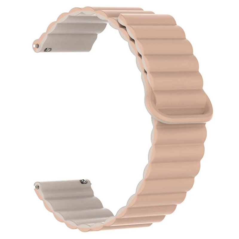 20mm Magnetic Sport Loop Watch Band Silicone Dual Color Replacement Strap - Black+Orange