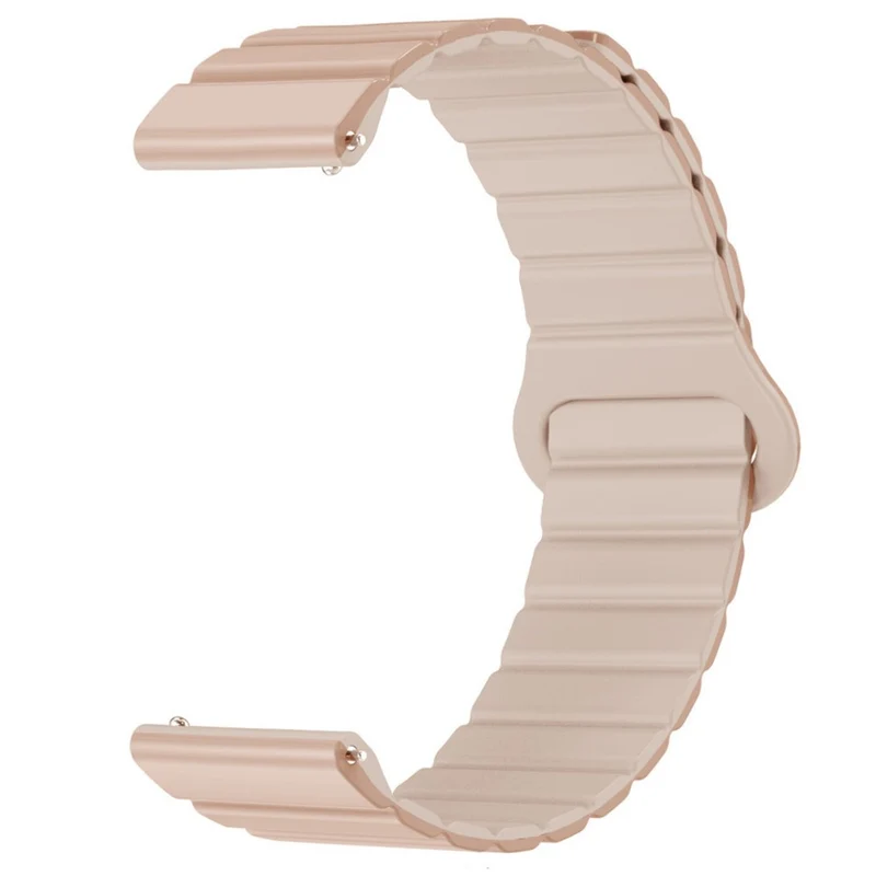 20mm Magnetic Sport Loop Watch Band Silicone Dual Color Replacement Strap - Black+Orange