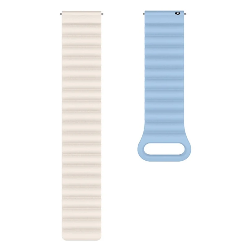 20mm Magnetic Sport Loop Watch Band Silicone Dual Color Replacement Strap - Black+Orange