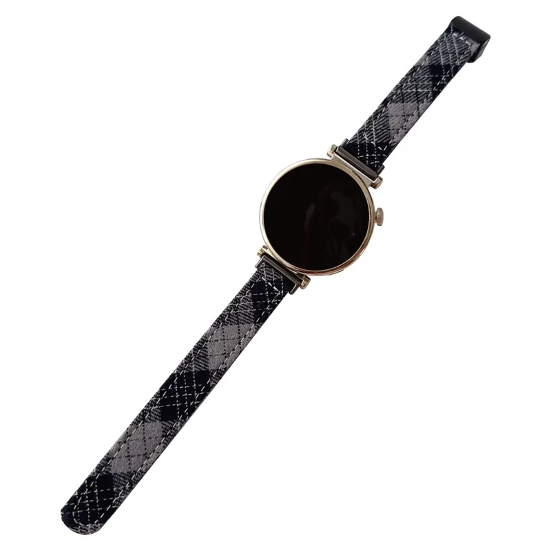 20mm Universal Replacement Wrist Band Magnetic Buckle Canvas Watch Strap - Black+Grey