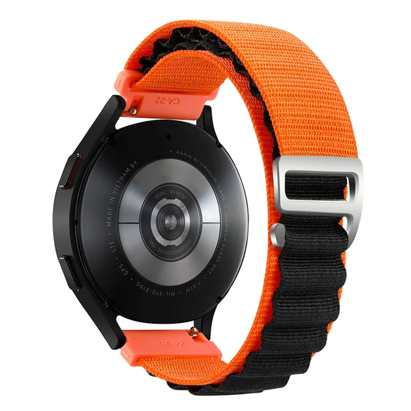 Huawei / Samsung / Huami Amazfit GTS 4 / 3 / 2 / 1 / mini Watch Band Universal 20mm Nylon Wrist Strap - Orange+Black