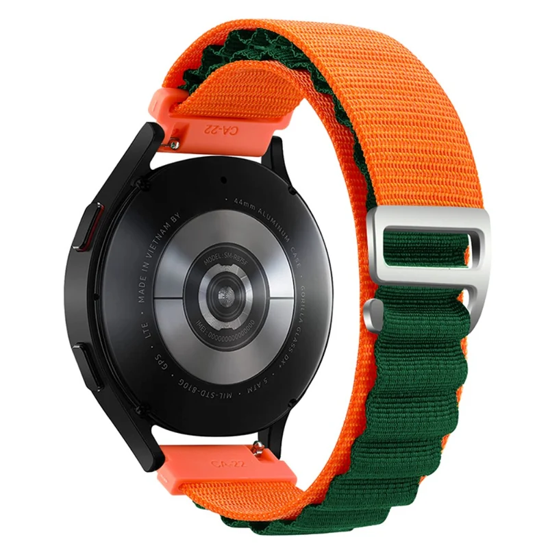 Huawei / Samsung / Huami Amazfit GTS 4 / 3 / 2 / 1 / mini Watch Band Universal 20mm Nylon Wrist Strap - Orange+Black