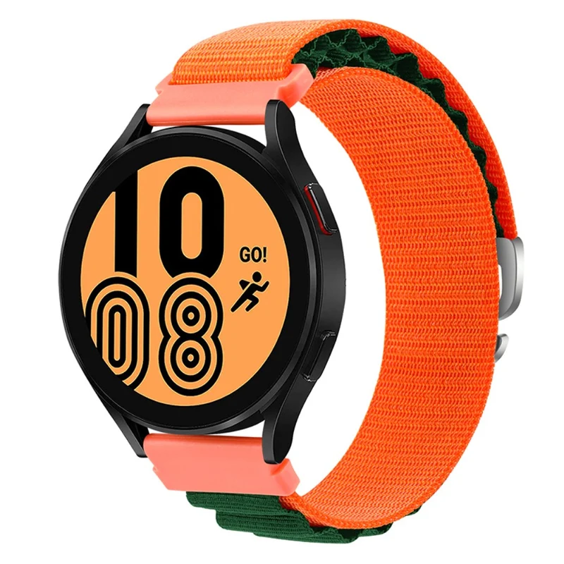 Huawei / Samsung / Huami Amazfit GTS 4 / 3 / 2 / 1 / mini Watch Band Universal 20mm Nylon Wrist Strap - Orange+Black
