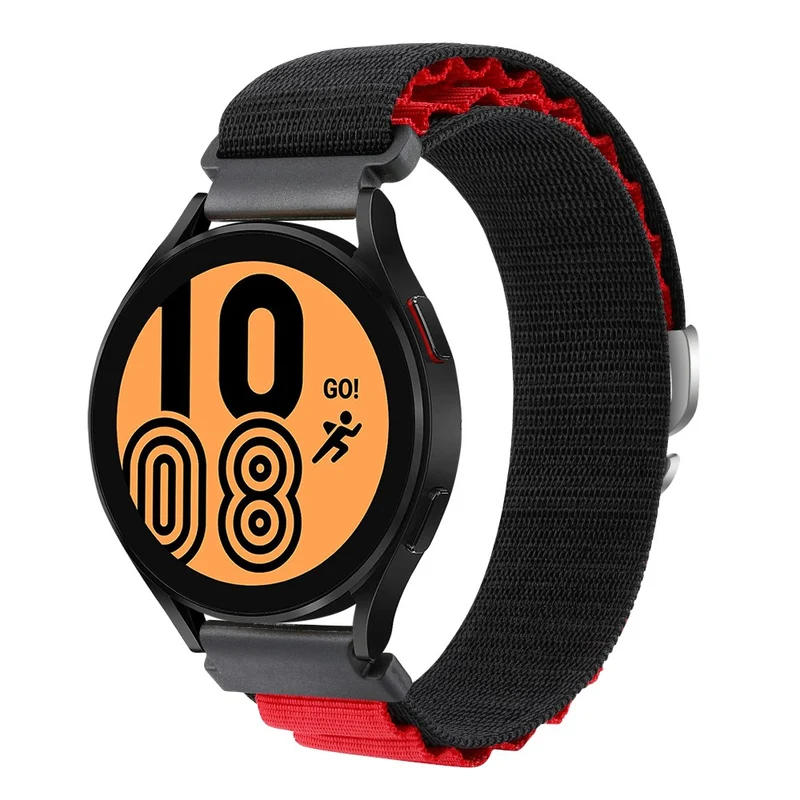 Huawei / Samsung / Huami Amazfit GTS 4 / 3 / 2 / 1 / mini Watch Band Universal 20mm Nylon Wrist Strap - Orange+Black