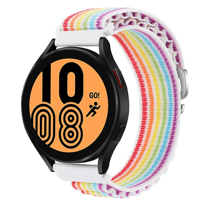 Huawei / Samsung / Huami Amazfit GTS 4 / 3 / 2 / 1 / mini Watch Band Universal 20mm Nylon Wrist Strap - Orange+Black