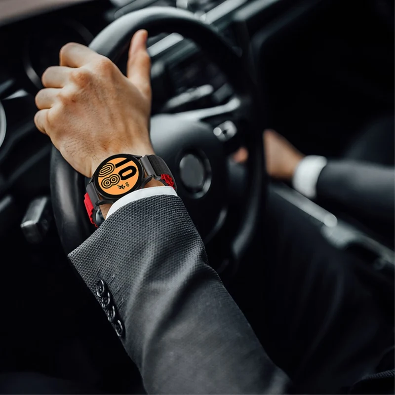 Huawei / Samsung / Huami Amazfit GTS 4 / 3 / 2 / 1 / mini Watch Band Universal 20mm Nylon Wrist Strap - Orange+Black