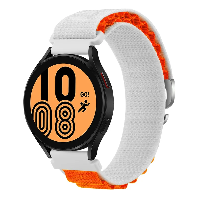 Huawei / Samsung / Huami Amazfit GTS 4 / 3 / 2 / 1 / mini Watch Band Universal 20mm Nylon Wrist Strap - Orange+Black