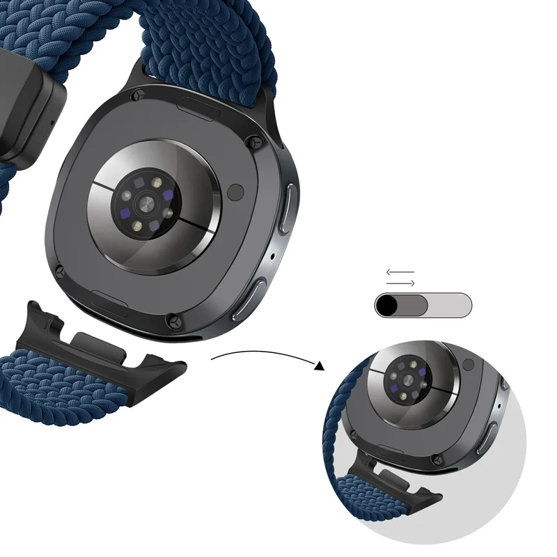 Bandz Samsung Galaxy Watch 9 - 40mm Magnetisch Geflochtenes Armband (Dunkelblau)