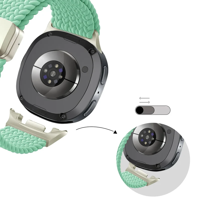 Bandz Samsung Galaxy Watch 9 - 44mm Magnetisch Geflochtenes Armband (Mintgrün)