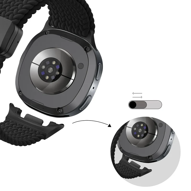 Bandz Samsung Galaxy Watch 9 - 40mm Magnetisch Geflochtenes Armband (Schwarz)