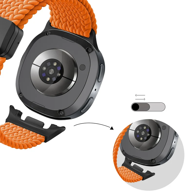 Bandz Samsung Galaxy Watch 9 - 40mm Magnetisch Geflochtenes Armband (Orange)
