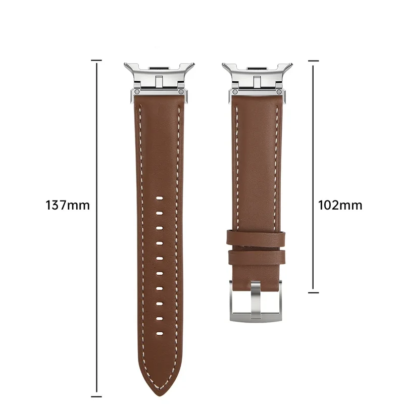 Samsung Galaxy Watch 9 - 44mm Premium Lederarmband (Grau)