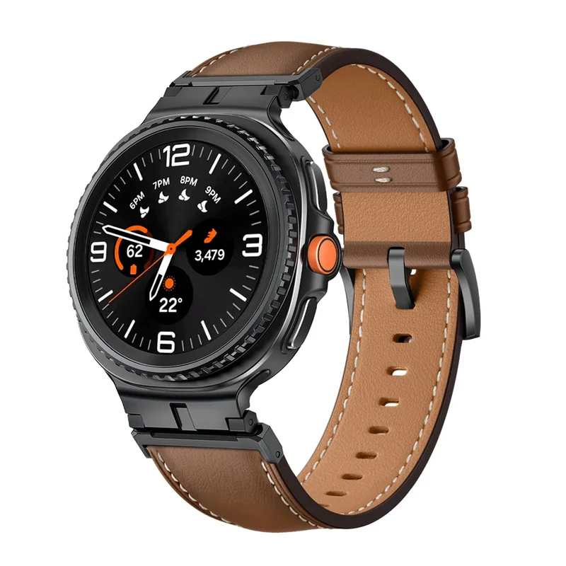 Samsung Galaxy Watch 9 - 44mm Premium Lederarmband (Braun)
