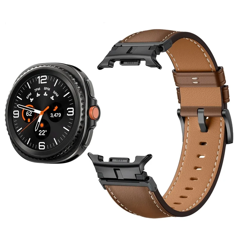 Samsung Galaxy Watch 9 - 44mm Premium Lederarmband (Braun)