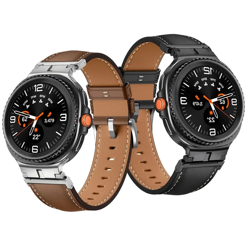 Samsung Galaxy Watch 9 - 44mm Premium Lederarmband (Braun)