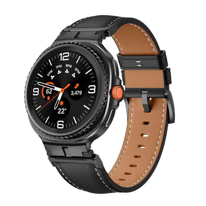 Samsung Galaxy Watch 9 - 40mm Premium Lederarmband (Schwarz)