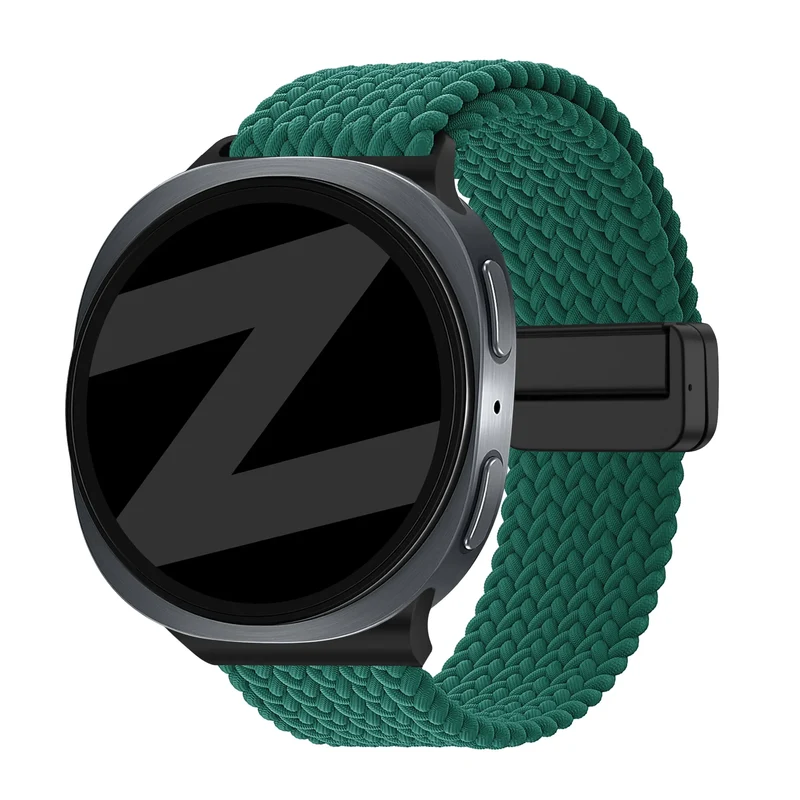 Bandz Samsung Galaxy Watch 9 - 40mm Magnetisch Geflochtenes Armband (Grün)