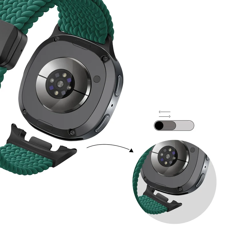 Bandz Samsung Galaxy Watch 9 - 40mm Magnetisch Geflochtenes Armband (Grün)