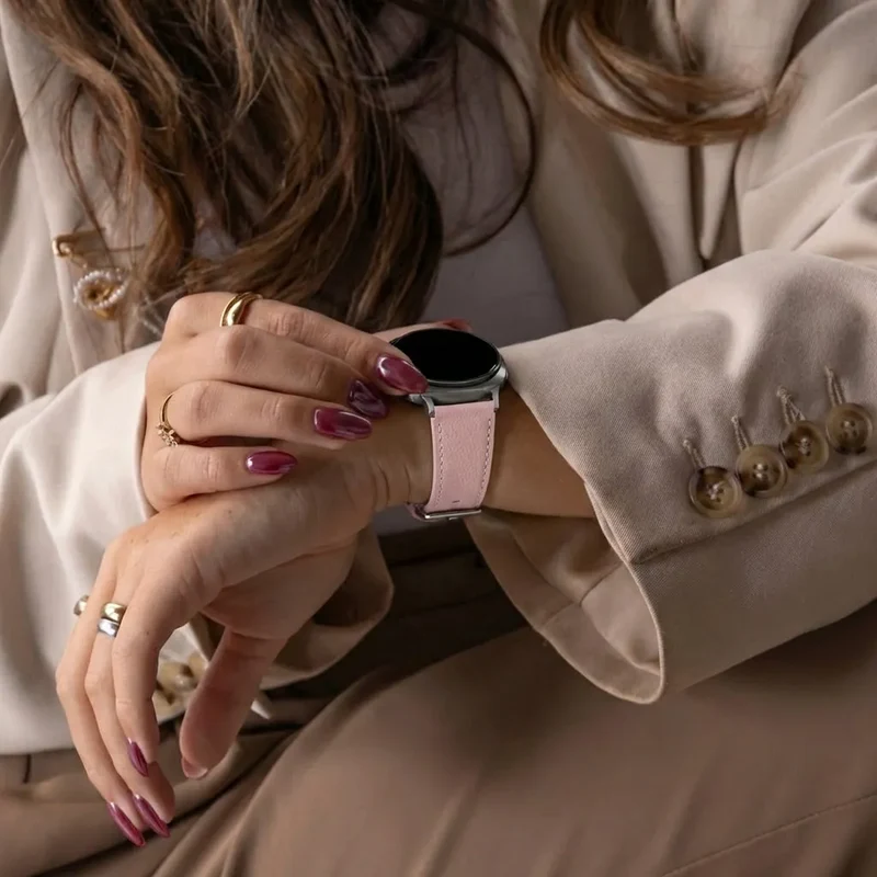 Samsung Galaxy Watch 9 - 40mm Gebürstetes Lederarmband (Rosa)
