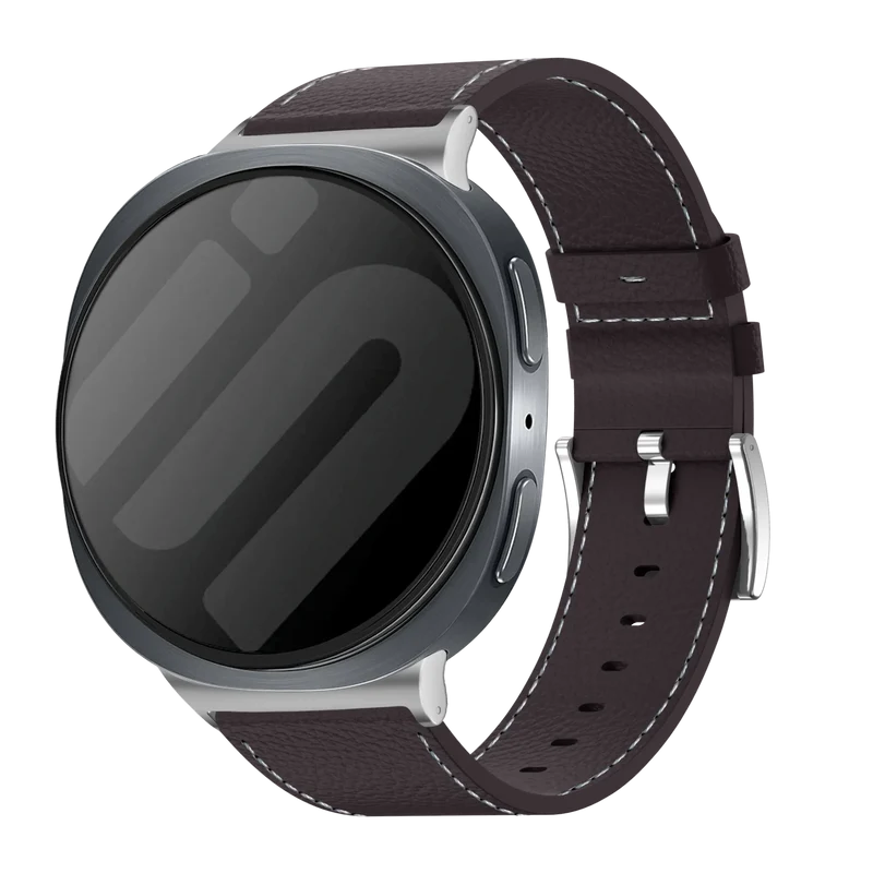 Samsung Galaxy Watch 9 - 44mm Gebürstetes Lederarmband (Kaffeebraun)