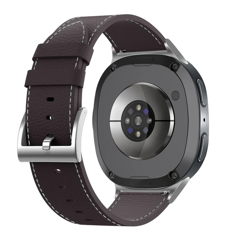 Samsung Galaxy Watch 9 - 44mm Gebürstetes Lederarmband (Kaffeebraun)