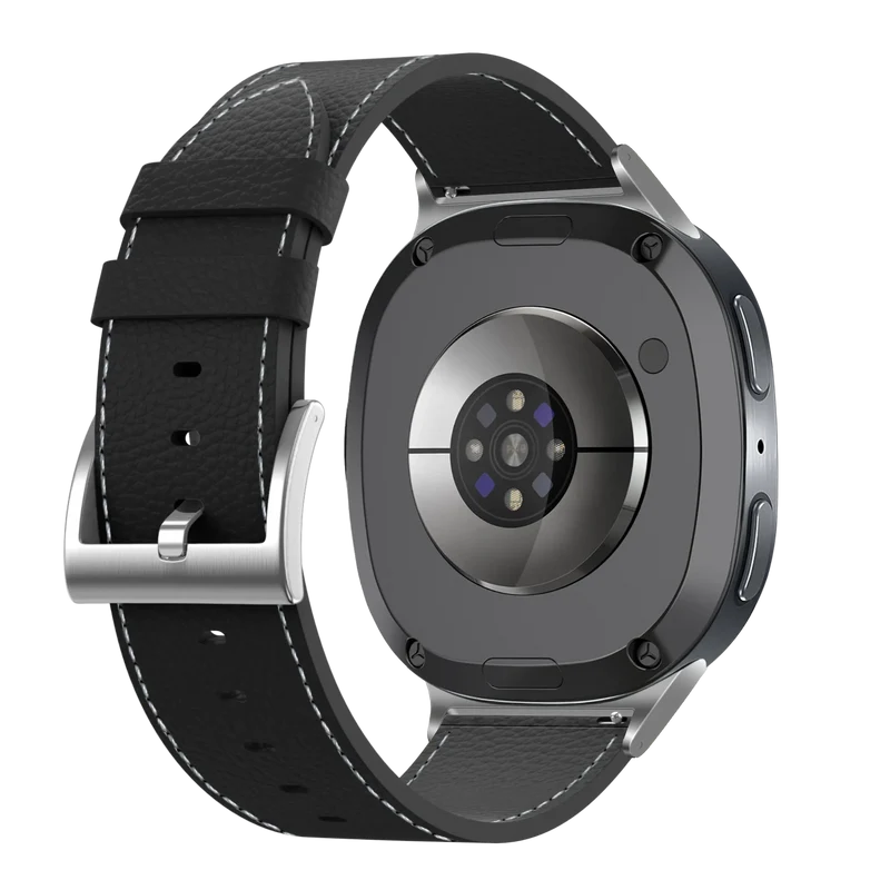 Samsung Galaxy Watch 9 - 44mm Gebürstetes Lederarmband (Schwarz)