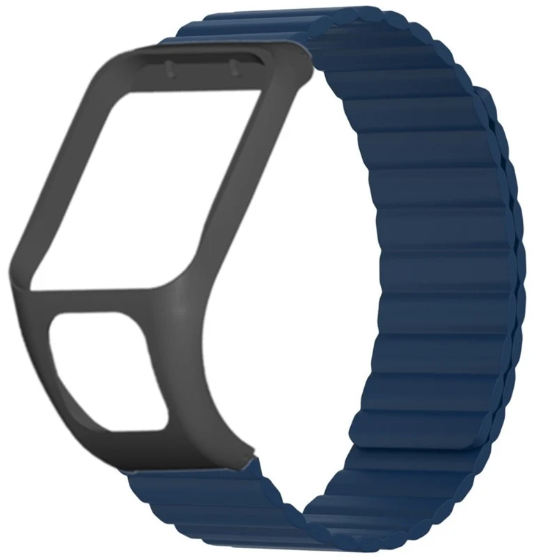 TomTom Runner 2 / 3 / Spark / Adventurer Watch Band Flexible Magnetic Strap with Case - Black+Orange