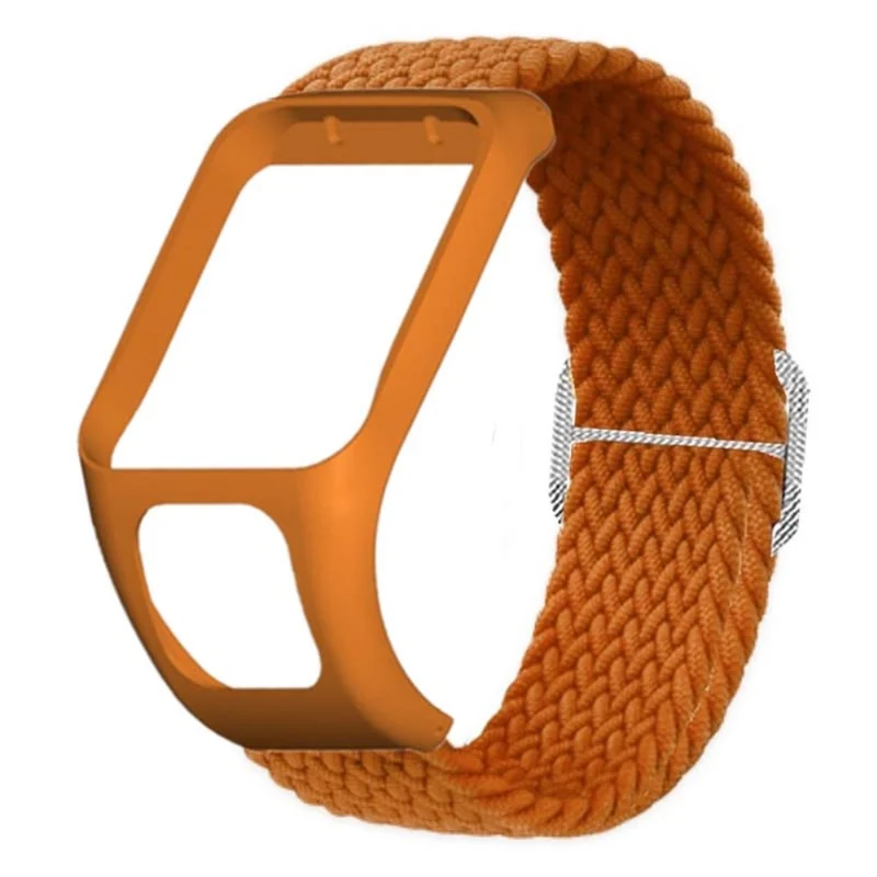 TomTom Runner 2 / 3 / Spark / Adventurer Watch Band Braided Adjustable Nylon Loop Strap with Case - Rainbow