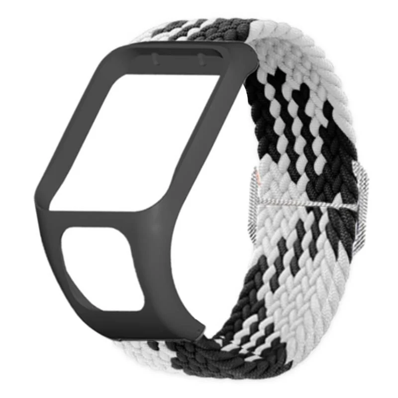 TomTom Runner 2 / 3 / Spark / Adventurer Watch Band Braided Adjustable Nylon Loop Strap with Case - Rainbow