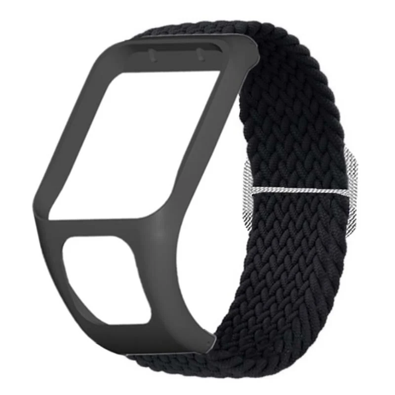 TomTom Runner 2 / 3 / Spark / Adventurer Watch Band Braided Adjustable Nylon Loop Strap with Case - Rainbow