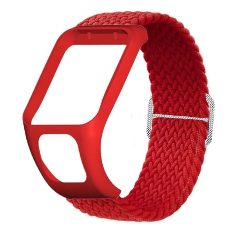 TomTom Runner 2 / 3 / Spark / Adventurer Watch Band Braided Adjustable Nylon Loop Strap with Case - Rainbow