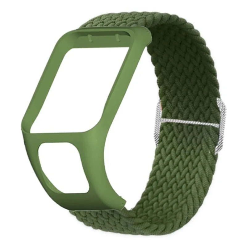 TomTom Runner 2 / 3 / Spark / Adventurer Watch Band Braided Adjustable Nylon Loop Strap with Case - Rainbow