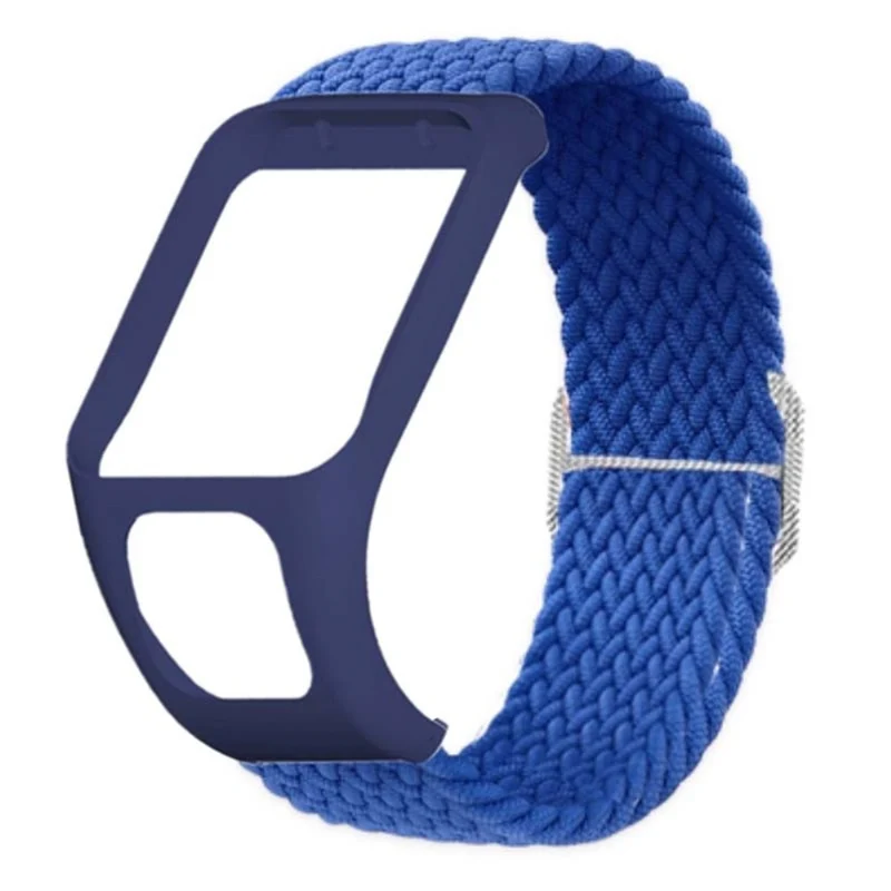 TomTom Runner 2 / 3 / Spark / Adventurer Watch Band Braided Adjustable Nylon Loop Strap with Case - Rainbow