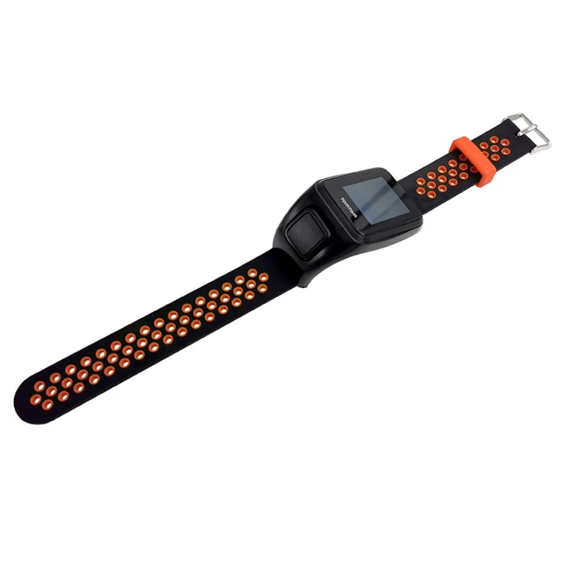 TomTom Runner 3 / Adventurer Flexible Band Dual Color Breathable Watch Strap with Case - Black+Red