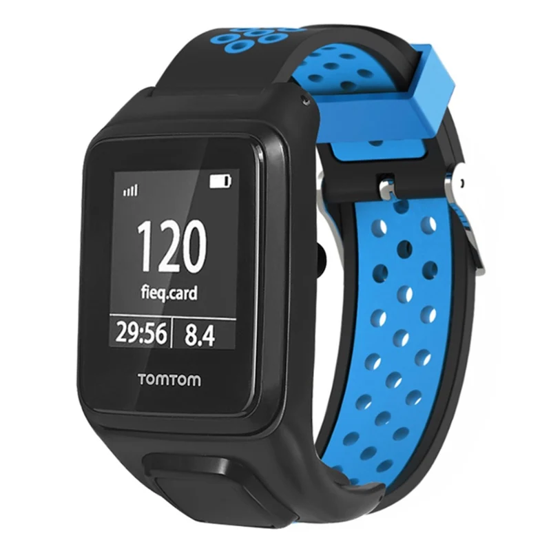 TomTom Runner 3 / Adventurer Flexible Band Dual Color Breathable Watch Strap with Case - Black+Red