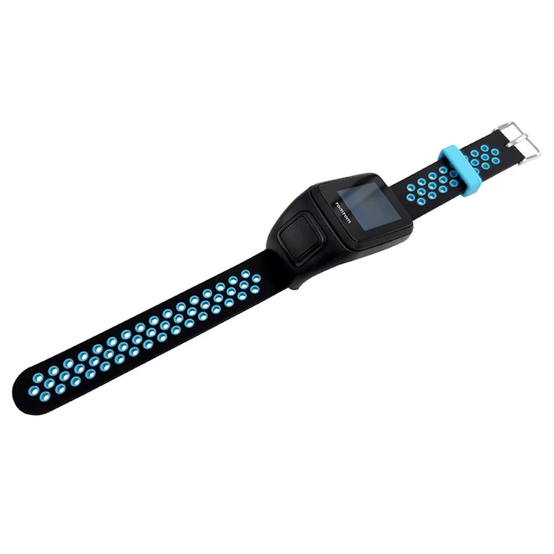 TomTom Runner 3 / Adventurer Flexible Band Dual Color Breathable Watch Strap with Case - Black+Red