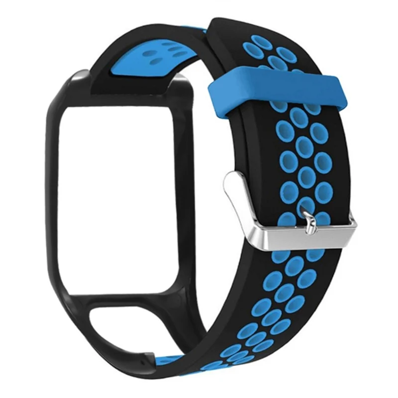 TomTom Runner 3 / Adventurer Flexible Band Dual Color Breathable Watch Strap with Case - Black+Red