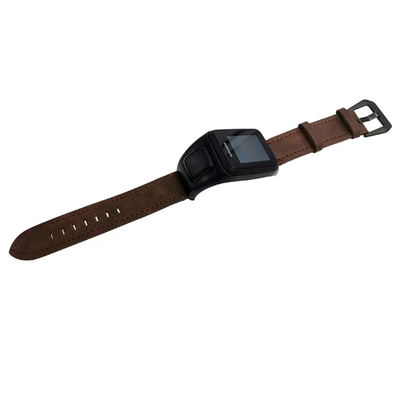 TomTom Runner 3 / Adventurer Genuine Cow Leather Band Electroplating Buckle Watch Strap with Case