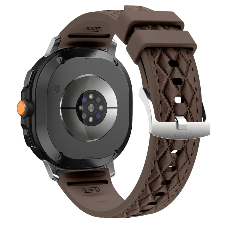 Samsung Galaxy Watch 9 - 44mm Diamond Hybrid Lederarmband (Dunkelbraun)