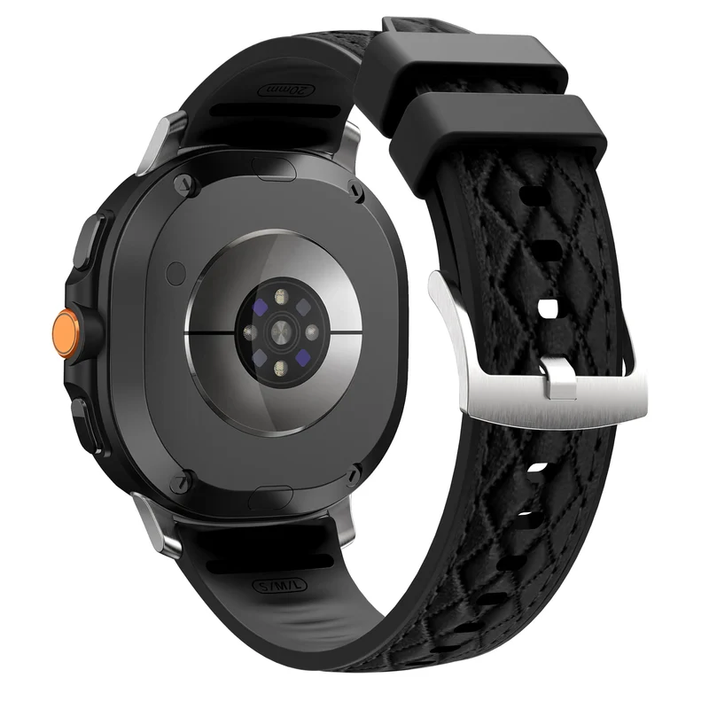 Samsung Galaxy Watch 9 - 44mm Diamond Hybrid Lederarmband (Schwarz)