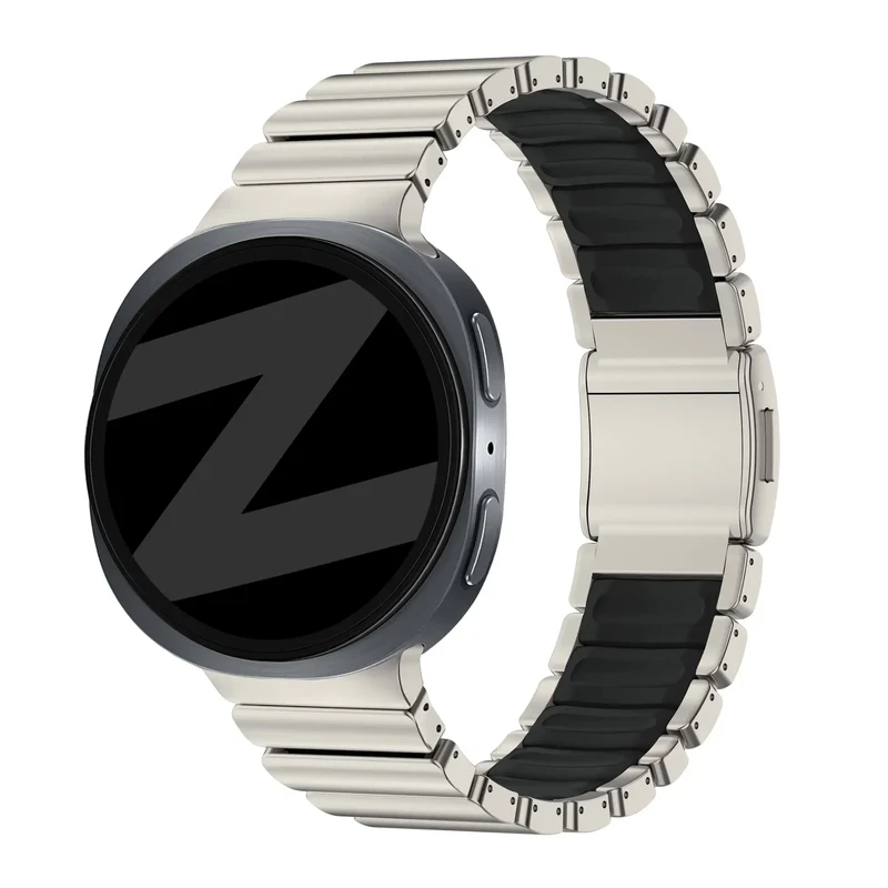Bandz Samsung Galaxy Watch 9 - 44mm Titanarmband 'Hybrid' (Titan/Schwarz)