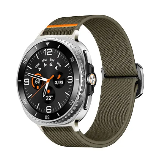 Samsung Galaxy Watch 9 - 44mm Elastisches Armband (Armeegrün)