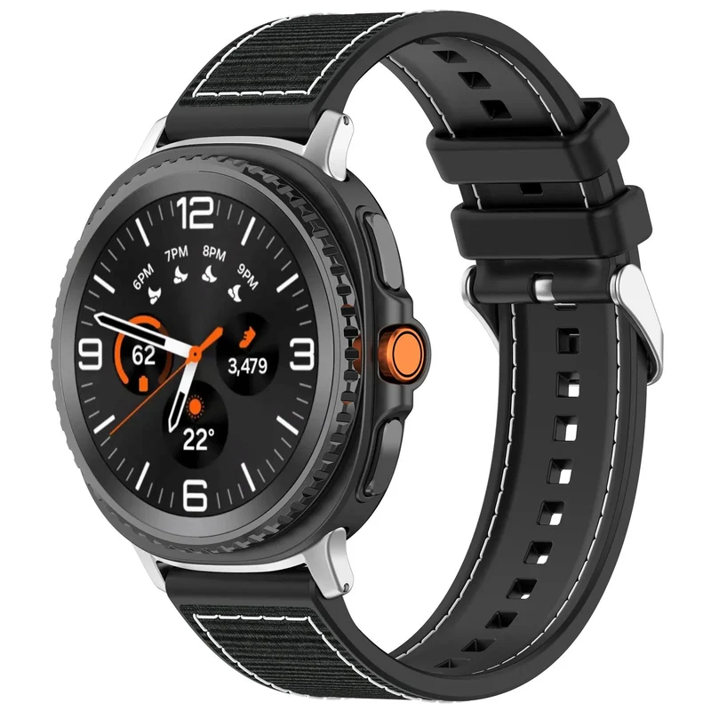 Samsung Galaxy Watch 9 - 44mm Nylon Hybrid Armband (Schwarz)