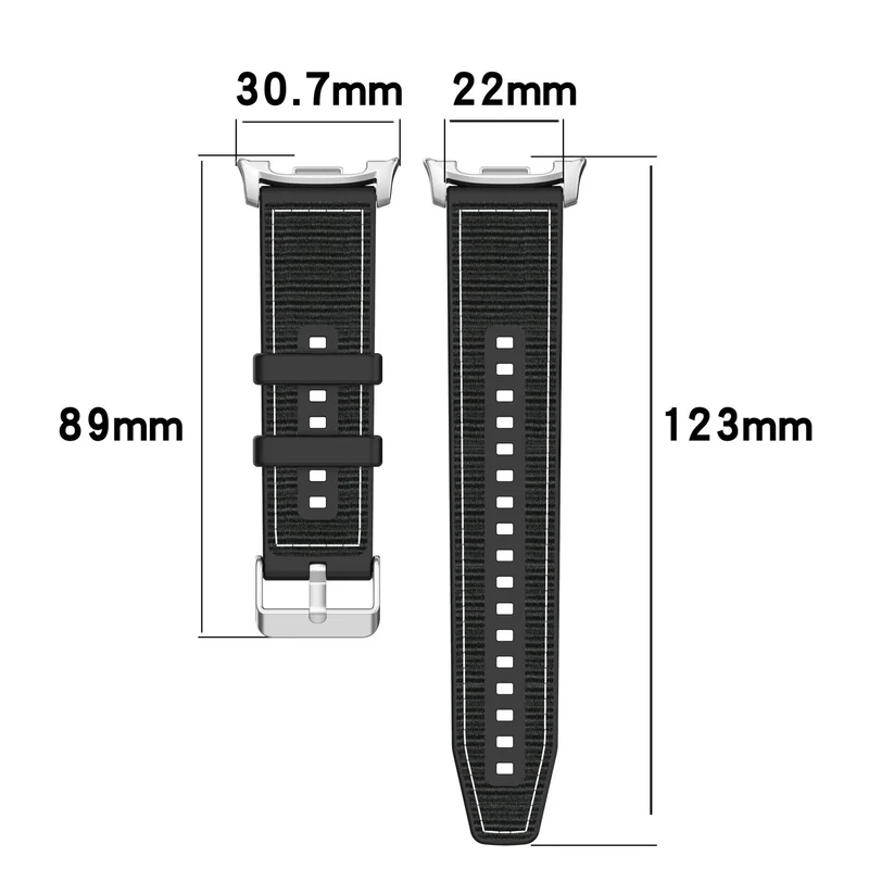 Samsung Galaxy Watch 9 - 44mm Nylon Hybrid Armband (Schwarz)