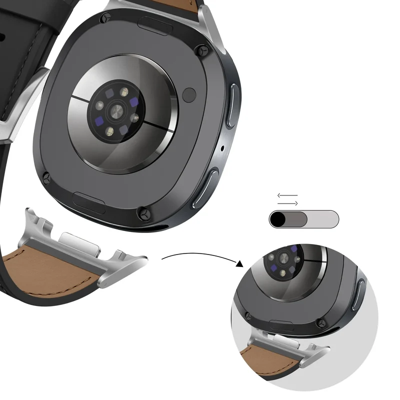 Bandz Samsung Galaxy Watch 9 - 40mm Lederarmband 'Classic' (Schwarz)
