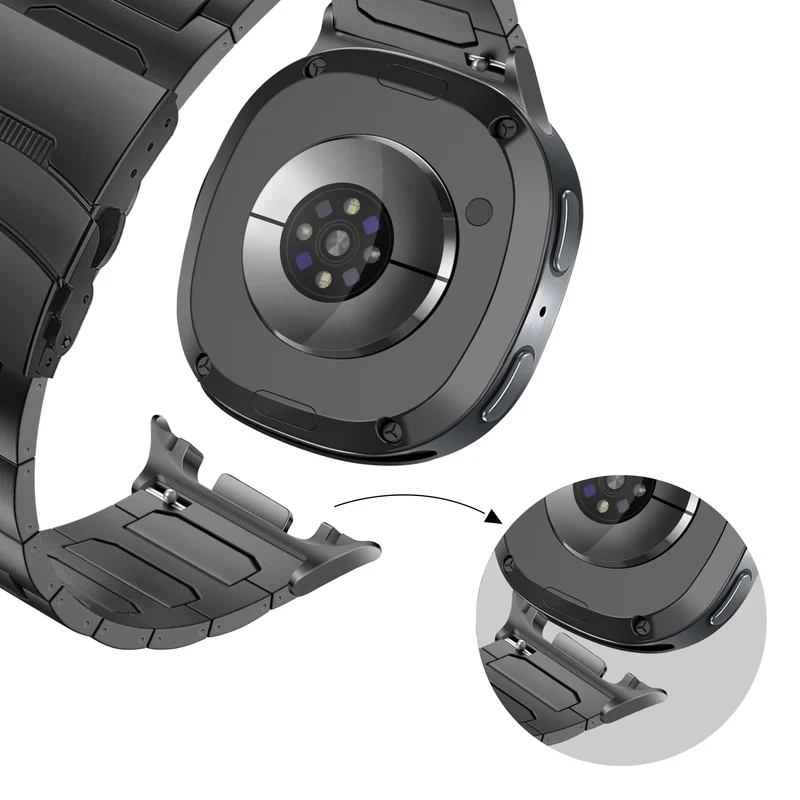 Bandz Samsung Galaxy Watch 9 - 44mm Titanarmband 'Deluxe' (Schwarz)