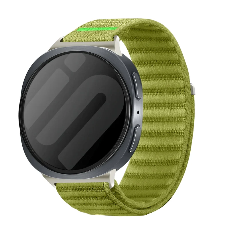 Samsung Galaxy Watch 9 - 44mm Wave Nylonarmband (Feldgrün)