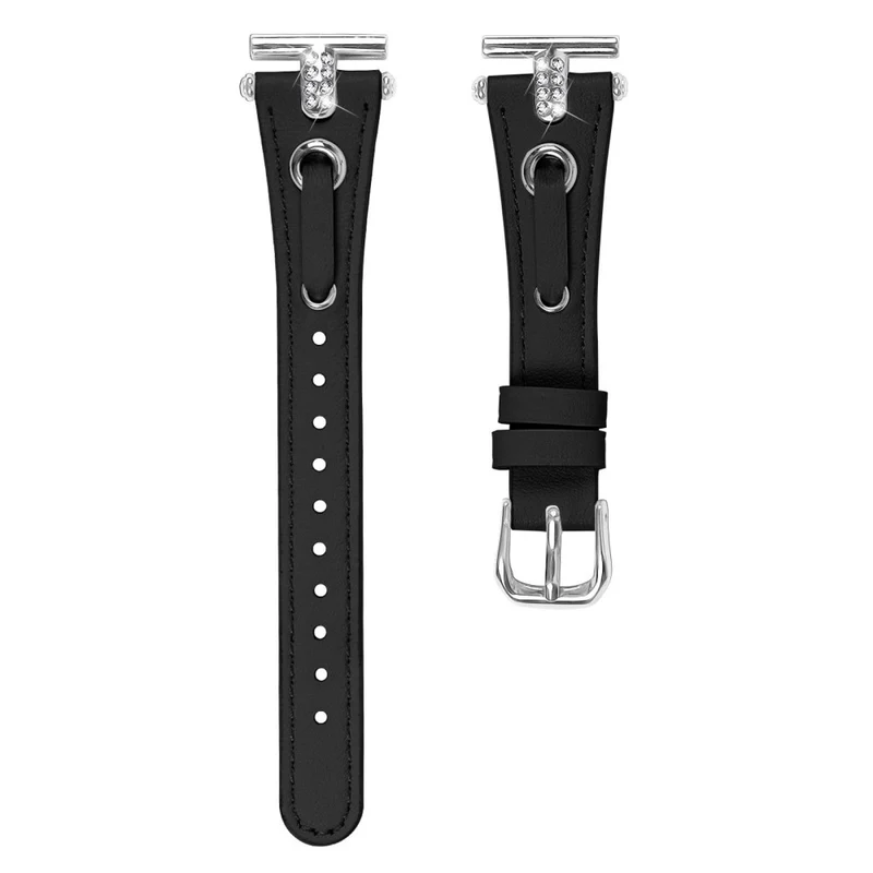 TicWatch E / 2 / C2 Watchband Genuine Cow Leather Strap with Rhinestone Decor