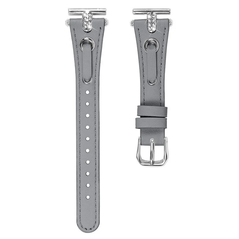 TicWatch E / 2 / C2 Watchband Genuine Cow Leather Strap with Rhinestone Decor