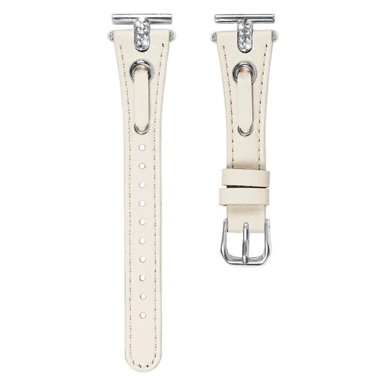 TicWatch E / 2 / C2 Watchband Genuine Cow Leather Strap with Rhinestone Decor